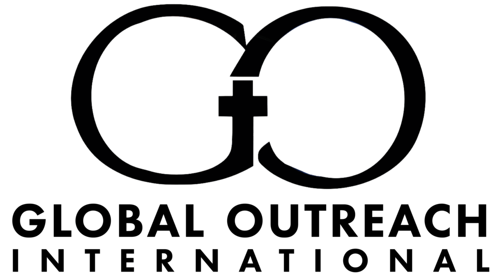 Logo of Global Outreach International featuring the letters 'GO' prominently.